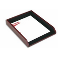 Burgundy Red Legal Size Classic Leather Front-Load Letter Tray